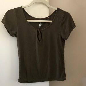 Olive-y green ribbed crop top from Pacsun
